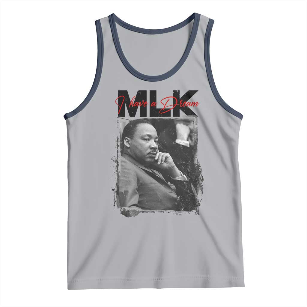 MLK I Have A Dream Tank Top Dr Martin Luther King Jr Black History Month TS11 Athletic Heather Navy Print Your Wear