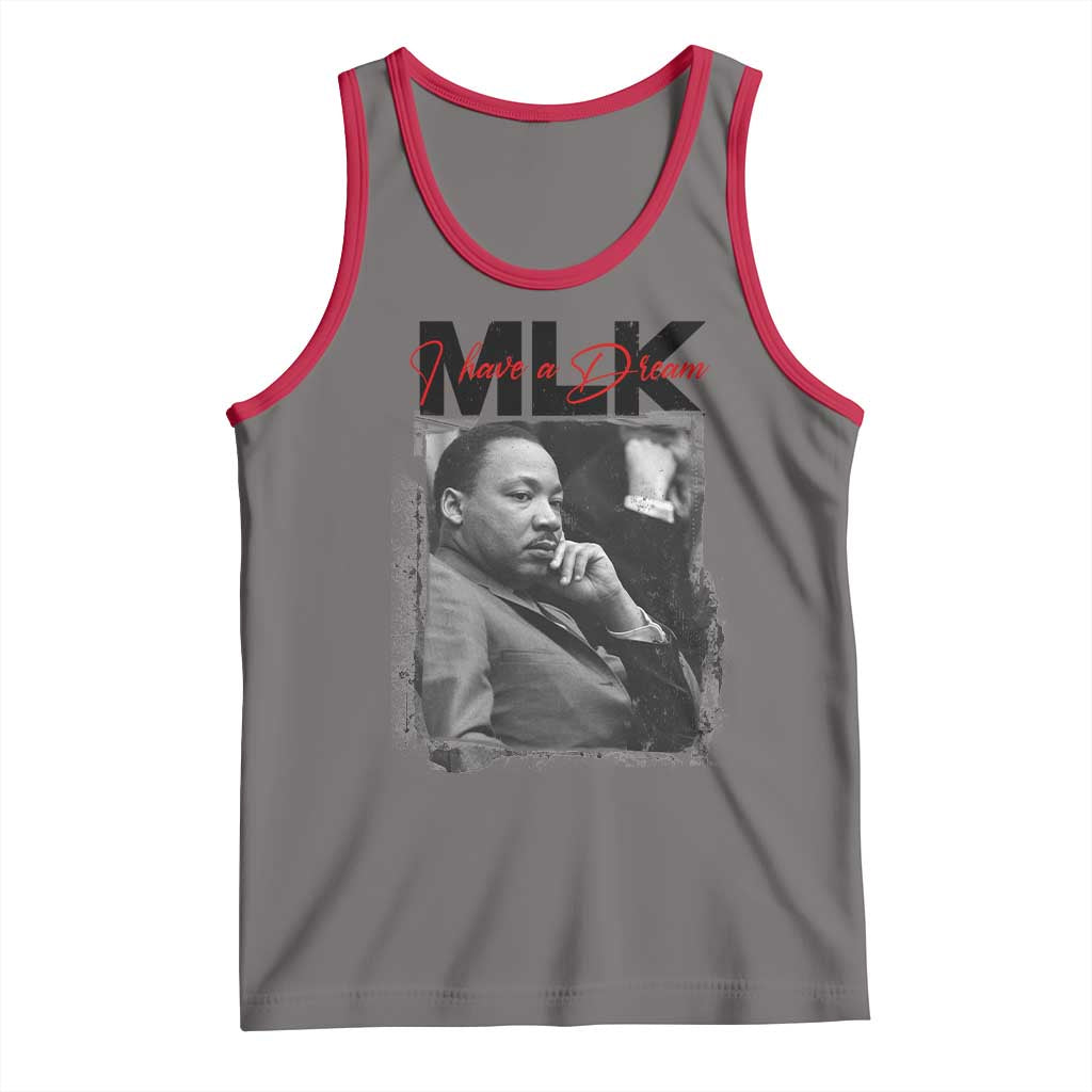 MLK I Have A Dream Tank Top Dr Martin Luther King Jr Black History Month TS11 Deep Heather Red Print Your Wear