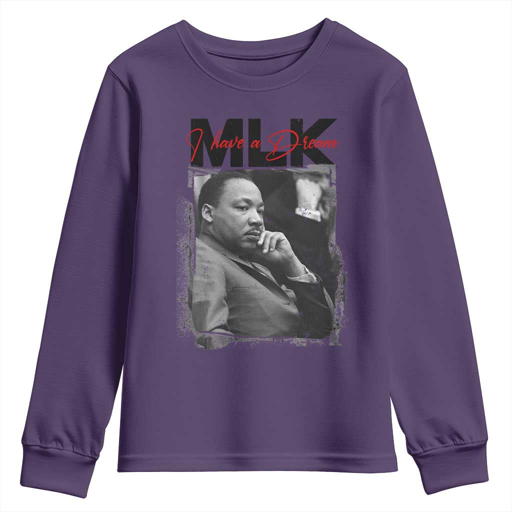 MLK I Have A Dream Youth Sweatshirt Dr Martin Luther King Jr Black History Month TS11 Purple Print Your Wear