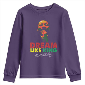 Dream Like King Martin Luther King Youth Sweatshirt MLK Black History Month TS11 Purple Print Your Wear