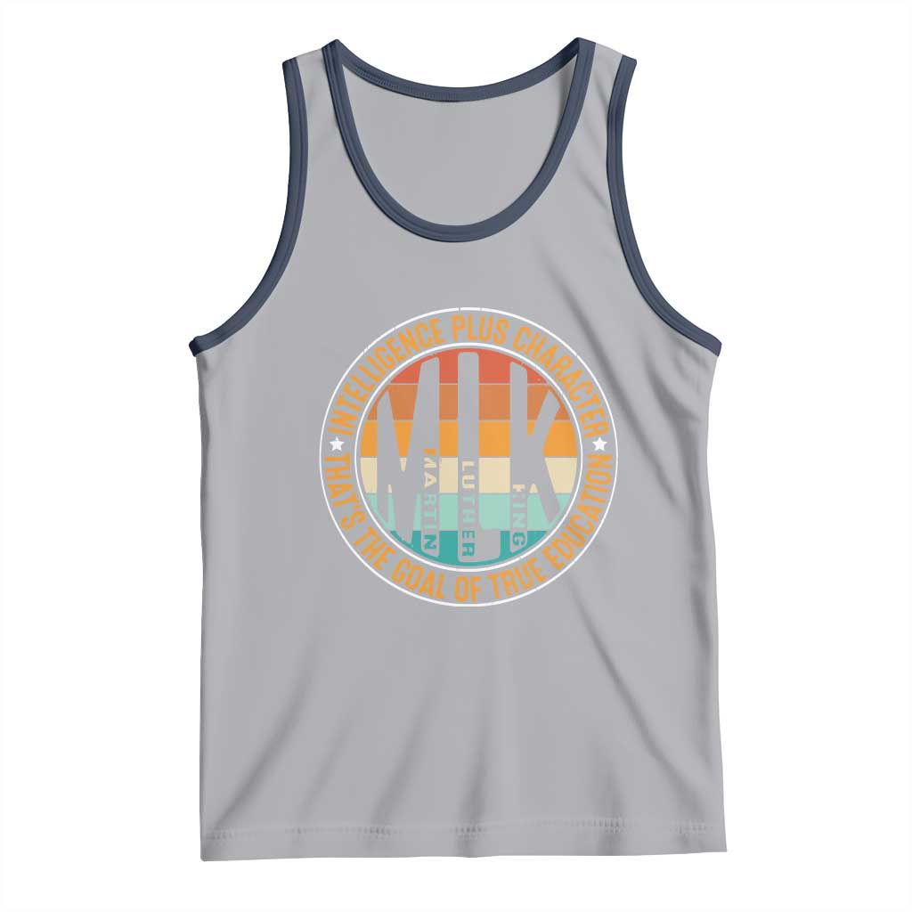 MLK Intelligence Plus Character That's The Goal Of True Education Tank Top Martin Luther King TS11 Athletic Heather Navy Print Your Wear