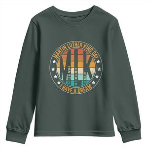 Martin Luther King I Have A Dream Youth Sweatshirt Retro MLK Day TS11 Dark Forest Green Print Your Wear