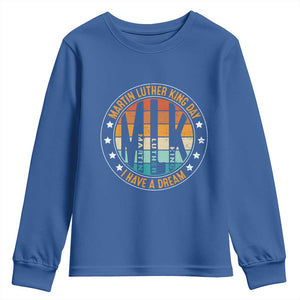 Martin Luther King I Have A Dream Youth Sweatshirt Retro MLK Day TS11 Royal Blue Print Your Wear