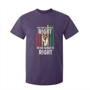 Martin Luther King Quote T Shirt For Kid The Time Is Always Right To Do What Is Right Hand Fist TS11 Purple Print Your Wear