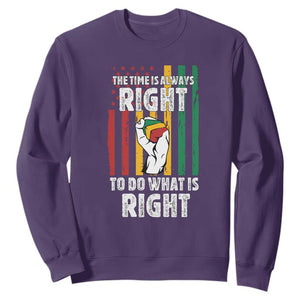 Martin Luther King Quote Sweatshirt The Time Is Always Right To Do What Is Right Hand Fist TS11 Purple Print Your Wear
