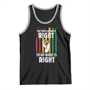 Martin Luther King Quote Tank Top The Time Is Always Right To Do What Is Right Hand Fist TS11 Black Athletic Heather Print Your Wear