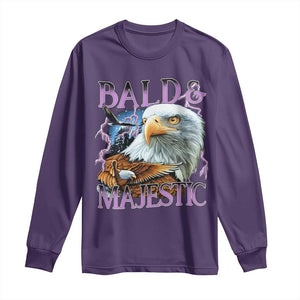 Funny Eagle Bald And Majestic Long Sleeve Shirt Vintage Eagle Thunder Storm TS11 Purple Print Your Wear