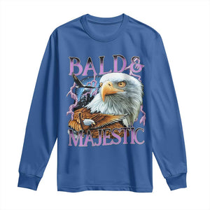 Funny Eagle Bald And Majestic Long Sleeve Shirt Vintage Eagle Thunder Storm TS11 Royal Blue Print Your Wear