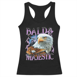 Funny Eagle Bald And Majestic Racerback Tank Top Vintage Eagle Thunder Storm TS11 Black Print Your Wear
