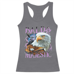 Funny Eagle Bald And Majestic Racerback Tank Top Vintage Eagle Thunder Storm TS11 Charcoal Print Your Wear