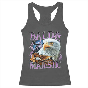 Funny Eagle Bald And Majestic Racerback Tank Top Vintage Eagle Thunder Storm TS11 Dark Heather Print Your Wear