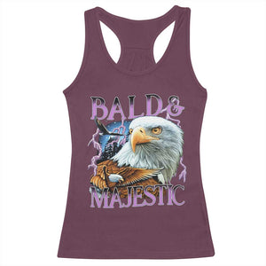 Funny Eagle Bald And Majestic Racerback Tank Top Vintage Eagle Thunder Storm TS11 Maroon Print Your Wear