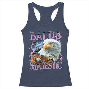Funny Eagle Bald And Majestic Racerback Tank Top Vintage Eagle Thunder Storm TS11 Navy Print Your Wear