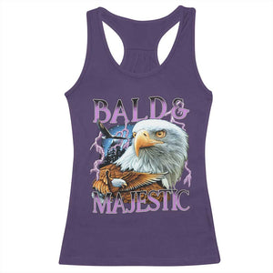 Funny Eagle Bald And Majestic Racerback Tank Top Vintage Eagle Thunder Storm TS11 Purple Print Your Wear