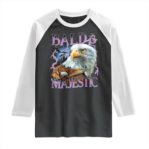 Funny Eagle Bald And Majestic Raglan Shirt Vintage Eagle Thunder Storm TS11 Black White Print Your Wear