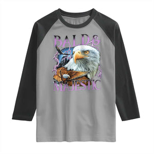 Funny Eagle Bald And Majestic Raglan Shirt Vintage Eagle Thunder Storm TS11 Sport Gray Black Print Your Wear