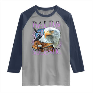 Funny Eagle Bald And Majestic Raglan Shirt Vintage Eagle Thunder Storm TS11 Sport Gray Navy Print Your Wear