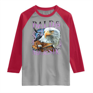 Funny Eagle Bald And Majestic Raglan Shirt Vintage Eagle Thunder Storm TS11 Sport Gray Red Print Your Wear