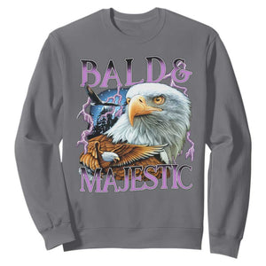 Funny Eagle Bald And Majestic Sweatshirt Vintage Eagle Thunder Storm TS11 Charcoal Print Your Wear