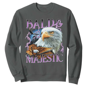 Funny Eagle Bald And Majestic Sweatshirt Vintage Eagle Thunder Storm TS11 Dark Heather Print Your Wear