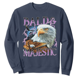 Funny Eagle Bald And Majestic Sweatshirt Vintage Eagle Thunder Storm TS11 Navy Print Your Wear