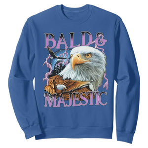 Funny Eagle Bald And Majestic Sweatshirt Vintage Eagle Thunder Storm TS11 Royal Blue Print Your Wear