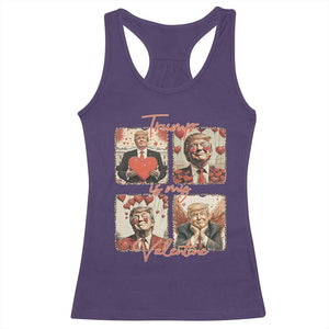 Funny Trump Is My Valentine Racerback Tank Top Cupid Angel Trump Red Heart TS11 Purple Print Your Wear