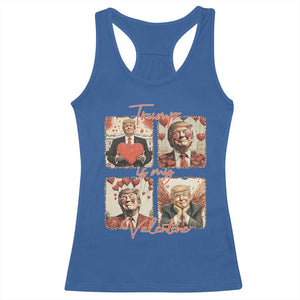 Funny Trump Is My Valentine Racerback Tank Top Cupid Angel Trump Red Heart TS11 Royal Blue Print Your Wear