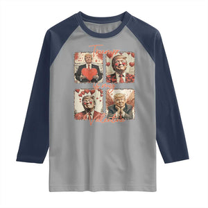 Funny Trump Is My Valentine Raglan Shirt Cupid Angel Trump Red Heart TS11 Sport Gray Navy Print Your Wear