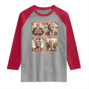 Funny Trump Is My Valentine Raglan Shirt Cupid Angel Trump Red Heart TS11 Sport Gray Red Print Your Wear