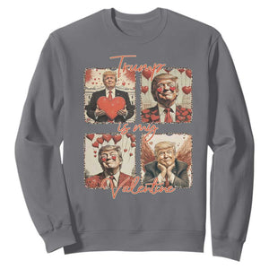 Funny Trump Is My Valentine Sweatshirt Cupid Angel Trump Red Heart TS11 Charcoal Print Your Wear