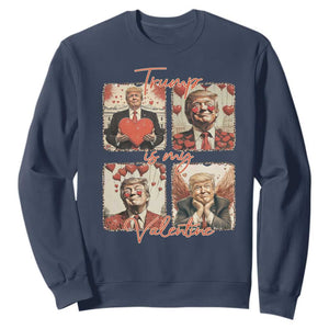 Funny Trump Is My Valentine Sweatshirt Cupid Angel Trump Red Heart TS11 Navy Print Your Wear