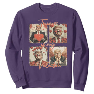 Funny Trump Is My Valentine Sweatshirt Cupid Angel Trump Red Heart TS11 Purple Print Your Wear
