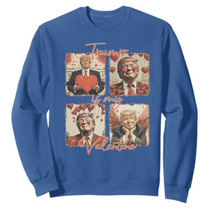 Funny Trump Is My Valentine Sweatshirt Cupid Angel Trump Red Heart TS11 Royal Blue Print Your Wear