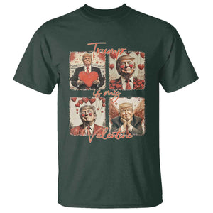 Funny Trump Is My Valentine T Shirt Cupid Angel Trump Red Heart TS11 Dark Forest Green Print Your Wear