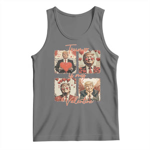 Funny Trump Is My Valentine Tank Top Cupid Angel Trump Red Heart TS11 Black Heather Print Your Wear