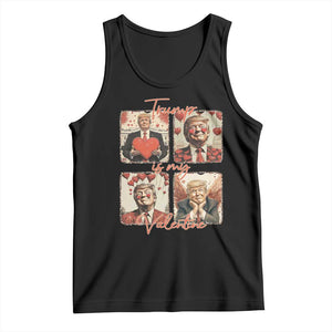 Funny Trump Is My Valentine Tank Top Cupid Angel Trump Red Heart TS11 Black Print Your Wear