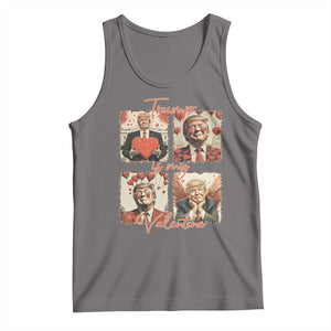 Funny Trump Is My Valentine Tank Top Cupid Angel Trump Red Heart TS11 Deep Heather Print Your Wear