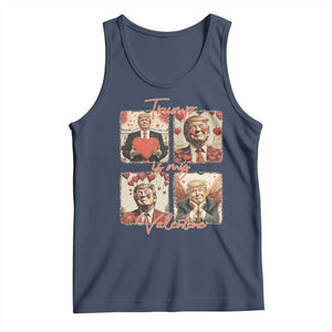 Funny Trump Is My Valentine Tank Top Cupid Angel Trump Red Heart TS11 Navy Print Your Wear