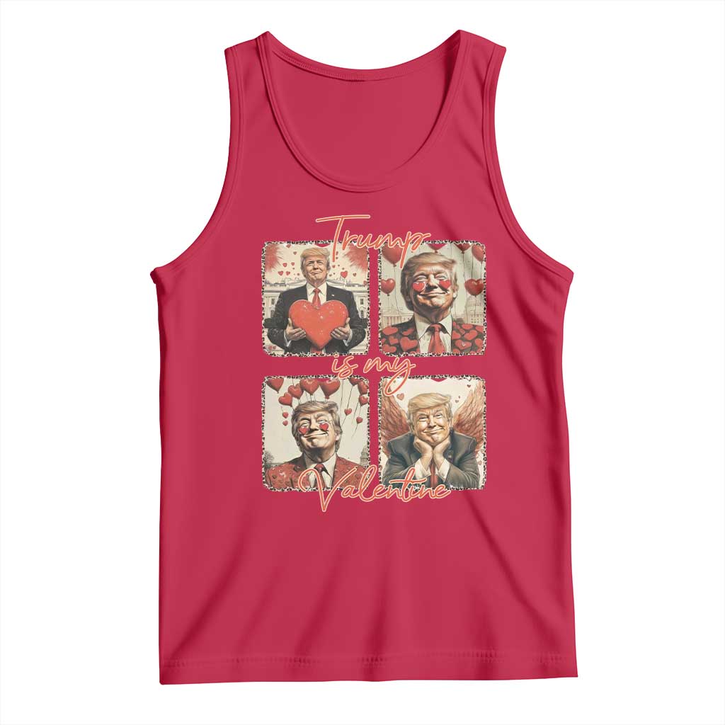 Funny Trump Is My Valentine Tank Top Cupid Angel Trump Red Heart TS11 Red Print Your Wear