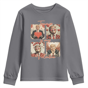 Funny Trump Is My Valentine Youth Sweatshirt Cupid Angel Trump Red Heart TS11 Charcoal Print Your Wear