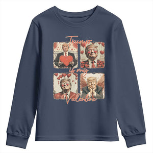 Funny Trump Is My Valentine Youth Sweatshirt Cupid Angel Trump Red Heart TS11 Navy Print Your Wear