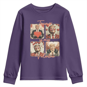 Funny Trump Is My Valentine Youth Sweatshirt Cupid Angel Trump Red Heart TS11 Purple Print Your Wear