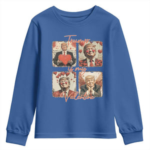 Funny Trump Is My Valentine Youth Sweatshirt Cupid Angel Trump Red Heart TS11 Royal Blue Print Your Wear