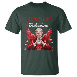 Funny Trump Is My Valentine T Shirt Cupid Trump Red Heart TS11 Dark Forest Green Print Your Wear