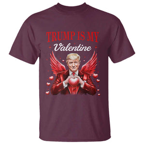 Funny Trump Is My Valentine T Shirt Cupid Trump Red Heart TS11 Maroon Print Your Wear