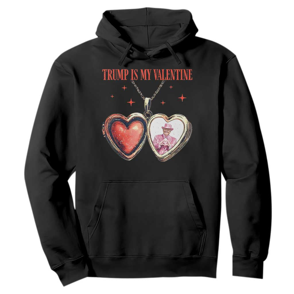 Funny Trump Is My Valentine Hoodie Valentine's Day Pink Trump Heart Necklace TS11 Black Print Your Wear