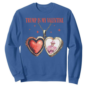 Funny Trump Is My Valentine Sweatshirt Valentine's Day Pink Trump Heart Necklace TS11 Royal Blue Print Your Wear