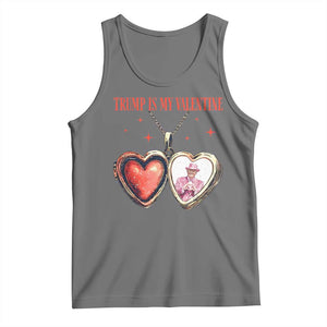 Funny Trump Is My Valentine Tank Top Valentine's Day Pink Trump Heart Necklace TS11 Black Heather Print Your Wear