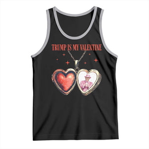 Funny Trump Is My Valentine Tank Top Valentine's Day Pink Trump Heart Necklace TS11 Black Athletic Heather Print Your Wear